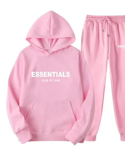 Fear of God Essentials Pink Hoodie
